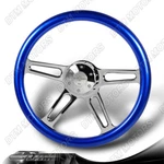 W-power 18-INCH Blue Wood Grip 5-HOLE Chrome 4-SPOKE 2" Deep Dish Steering Wheel. Fixed Price $139.99.