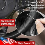 15" Diy Steering Wheel Cover Genuine Leather For 07-2013 Silverado Tahoe Sierra-. Fixed Price $18.54.