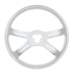 United Pacific 88281 Steering Wheel, 18", Vibrant Color, 4 Spoke, Liquid Silver. Fixed Price $174.90.