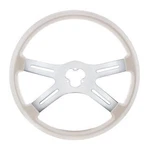 United Pacific 88283 Steering Wheel, 18", Vibrant Color, 4 Spoke, Pearl White. Fixed Price $169.99.