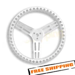 Longacre 52-56835 3-SPOKE Uncoated Drilled Grip Style Silver Steering Wheel. Fixed Price $120.67.