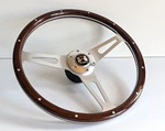 Steering Wheel Wood Chrome Fits For Vw Wolfsburg Used T2 Bus Transporter 68-72'. Fixed Price $287.83.
