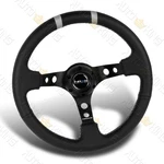 350MM Black Leather Silver Stitch Spoke Nrg RST-016R-SL Steering Wheel. Fixed Price $150.00.