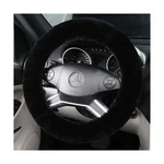 Fluffy Wool Sheepskin Fuzzy Black Car Steering Wheel Cover For Universal Auto.... Fixed Price $25.21.