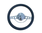 14" Nostalgia Blk Leather Billet Steering Wheel For Ididit Flaming River 9 Holes. Fixed Price $117.00.