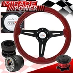 Extender + Quick Release Red Black Deep Dish Steering Wheel For 90-93 Accord. Fixed Price $91.99.