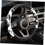 Zhol Cow Print Steering Wheel Medium(standard) Size 14.5"-15" Black+white. Fixed Price $28.23.