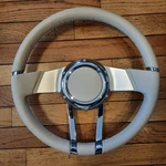 Steering Wheel Flaming River Waterfall Light Tan FR20150LT 13.8" Diamter 6 Bolt. Fixed Price $525.00.