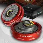Nrg Aluminum Steering Wheel Red 1.25" Thin Quick Release Short Hub Kit SRK-400RD. Fixed Price $114.00.