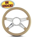 Lecarra 93209 - Mark Elegante 14" Polished Spoke Steering Wheel Tan. Fixed Price $234.95.