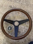 Nardi Italy Steering Wheel Deep Corn Wood Black Spokes 350MM Genuine. Fixed Price $500.00.