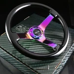 Nrg 350MM 3"DEEP 6-HOLE Black Wood Steering Wheel Neo Chrome Spokes ST-036BK-MC. Fixed Price $180.00.