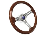 1965-67 Ford Mustang Bolt Mahogany Finish Steering Wheel Kit Blue Running Pony. Fixed Price $254.99.