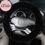 Fluffy Wool Sheepskin Fuzzy Black Car Steering Wheel Cover For Universal Auto. Fixed Price $27.74.