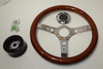 New 13.5" Wood Steering Wheel & Hub Adaptor Triumph TR4A TR6 1962-76 Made Uk. Fixed Price $259.95.
