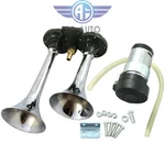 New 12V Chrome Dual Trumpet Compact Air Horn Compressor 135DB Car Truck. Fixed Price $28.99.