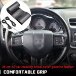 Genuine Leather Diy Car Steering Wheel Cover Anti-slip For 15"/38 Cm Black Us. Fixed Price $18.99.