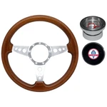 Volante Steering Wheel Kit 14" Walnut Wood 3-HOLE 3-SPOKE Polished Aluminum W.... Fixed Price $330.99.