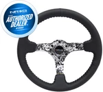 New Nrg Deep Disc Steering Wheel 350MM Black Leather Stitching RST-036DC-R. Fixed Price $198.00.