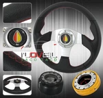 320MM Leather Steering Wheel + Security Quick Release Hub For Nissan 200SX Se-r. Fixed Price $74.04.