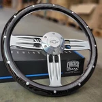 14" Inch Billet Steering Wheel Dark Pine Wood Rivet Chevy Bowtie Licensed Horn. Fixed Price $198.93.