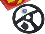 Momo MCL35BK6B Monte Carlo 350MM Steering Wheel - Black Leather, Blue Stitch. Fixed Price $242.95.