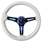 Hiwowsport Universal 14" 1.75" Dish White Wood Grain Steering Wheel 6 Bolts. Fixed Price $69.99.