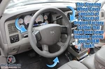 For 06-08 Dodge Ram 1500 -dk Gray Leather Steering Wheel Cover W/needle & Thread. Fixed Price $115.88.