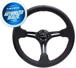 New Nrg Deep Dish Steering Wheel Black Leather & Center Red Stitch RST-018R-RS. Fixed Price $176.00.