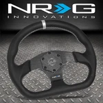Nrg 320MM Carbon Fiber Steering Wheel Leather Flat Bottom Silver Center Mark Cf. Fixed Price $320.00.