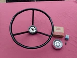 1959 Ford Fairlane Standard Steering Wheel Horn Button, Nos! B9A-3600-A. Fixed Price $549.99.