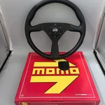Momo Black Montecarlo 350MM 14' Genuine Leather Thickened Spoke Steering Wheel. Fixed Price $60.50.