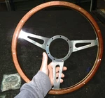 Gm 6-BOLT 14" Wood Classic 2" Dish Steering Wheel W/horn Button. Fixed Price $65.00.