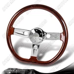 W-power 18-INCH Steering Wheel D-shape Dark Wood Mahogany W/ Chrome Horn Button. Fixed Price $154.99.