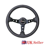 350MM 14" Black Leather Steering Wheel Deep Dish Brushed Spokes Sport Kyostar. Fixed Price $70.91.
