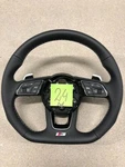 Audi S-line Leather A4 A5 S4 S5 Half Perforated Flat Bottom Steering Wheel # 24. Fixed Price $548.00.