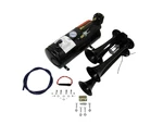Quad 4 Air Train Kit Semi Truck Boat Black Horns + 120 Psi Compressor 12V. Fixed Price $106.33.