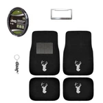 7PC Jeep Wheel Cover Keychain Plate Frame Car Suv Floor Mats Liner Deer Antler. Fixed Price $50.06.