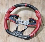 Custom Real Carbon Red Leather Steering Wheel For Honda Civic 16-21 Type-r FK8. Fixed Price $448.00.