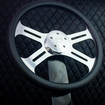 (T03) 18" Steering Wheel Big Rig Black Vinyl For Kenworth & Peterbilt 2014+. Fixed Price $208.00.