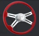 Steering Wheel 4 Spoke Classic Red 18" Wood Rim For Mack, Freightliner And More. Fixed Price $233.33.