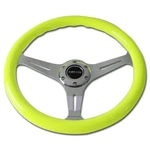 Nrg 35CM Neon Yellow Wood Grain Grip Chrome Spokes Steering Wheel ST-015CH-NYW. Fixed Price $160.00.