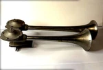 Hadley Dual Trumpet Air Horn W/ Valve Mount 14" 16.5" Truck Boat Car Rat Rod Vtg. Fixed Price $250.00.