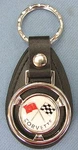 White Corvette Mini Steering Wheel Leather Mid Year Crossed Flags Key. Fixed Price $26.95.