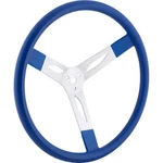 17 Inch Blue Cushioned Alum. Steering Wheel, 3 Dish, Spoke, Street. Fixed Price $71.99.