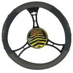 New Grey Vinyl Steering Wheel Cover With Studs 14.5''-15.5'' By Cpr. Fixed Price $12.99.