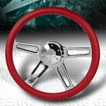 W-power 457MM Red Leather Grip 2" Deep Dish Chrome 4-SPOKES 18" Steering Wheel. Fixed Price $139.95.