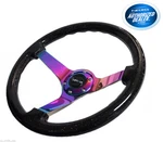 Nrg 350MM 3"DEEP Dish 6-HOLE Sparkle Black Wood Steering Wheel Neo Chrome Spokes. Fixed Price $179.95.