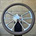 14" Billet Steering Wheel Grey Vinyl Half Wrap, Forever Sharp Horn 1969-94 Gm. Fixed Price $196.99.