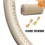 Classic Grip Genuine Leather Old School Wrap Steering Wheel Cover Beige. Fixed Price $19.99.